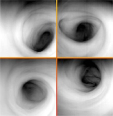 A set of images of the Venus south polar vortex in infrared light (at 3.8 microns) acquired by the Visible and Infrared Thermal Imaging Spectrometer instrument on ESA's Venus Express spacecraft. The images show the temperature of the cloud tops at about 65km (40.4 miles) altitude. Courtesy of ESA/VIRTIS/INAF-IASF/Obs. De Paris-LESIA