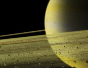 Figure 4: Magnification of the Particles and Debris that Compose Saturn's Rings J. Coffey, universetoday.com (2015). Copyright 2016 UNIVERS TODAY 